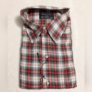 NOS Vintage Leo Chevalier Warmella Men's Wool Blend Long Sleeve Plaid Shirt sz L